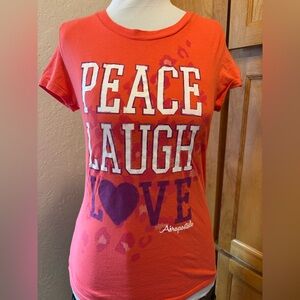 Aeropostale Orange Original Brand Tee  With Positive Message - Large